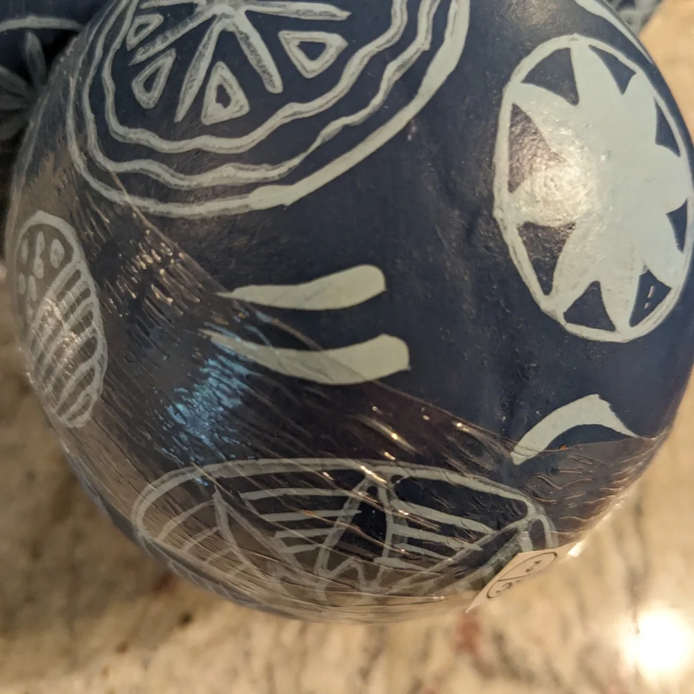 Pier 1 Imports Wood Decor Balls Hand Painted 4